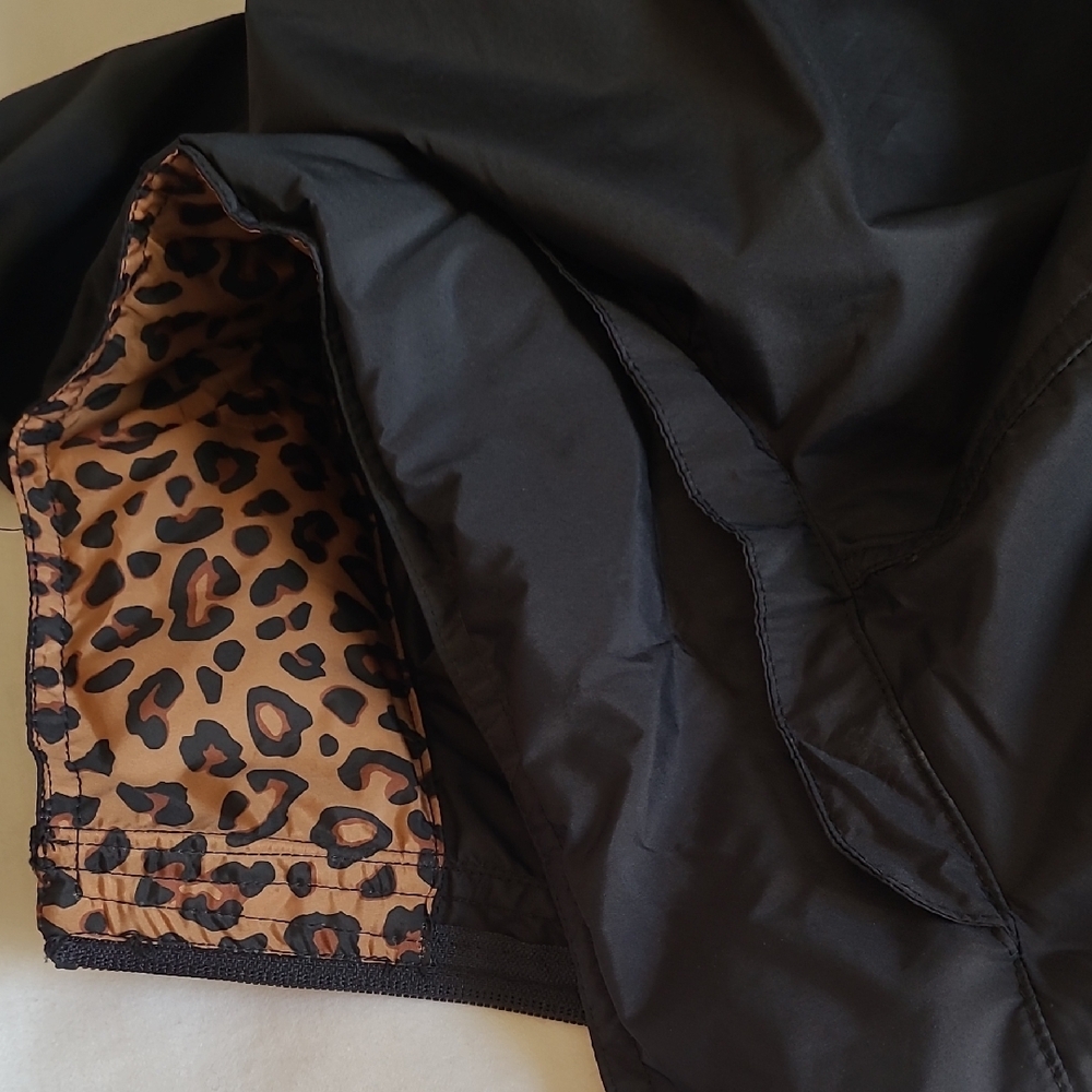 Lauren James Black Windbreaker Jacket with Leopard Print - Picture 9 of 11